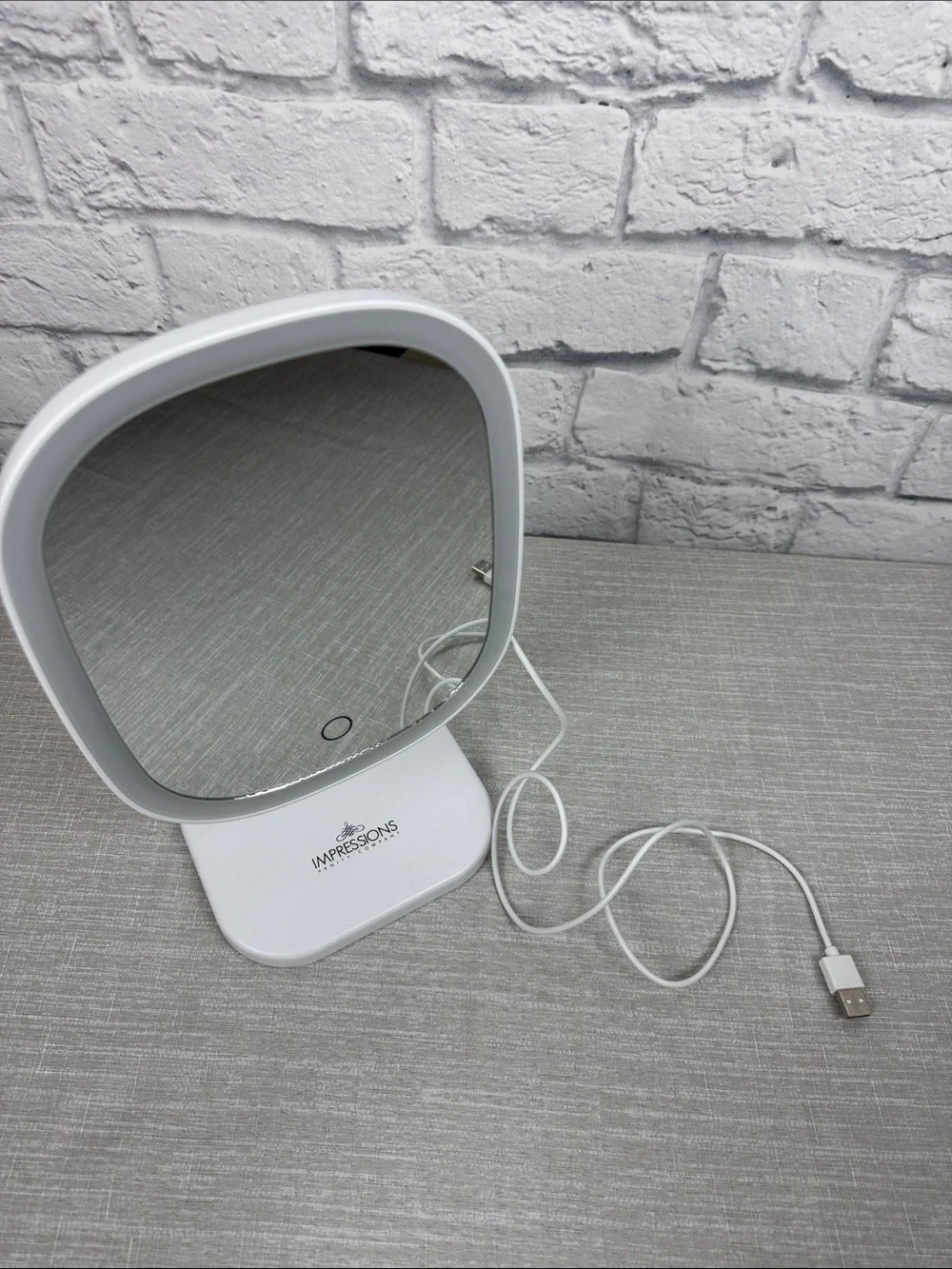 Impressions LED Lighted Makeup Mirror in White Touch Highlight